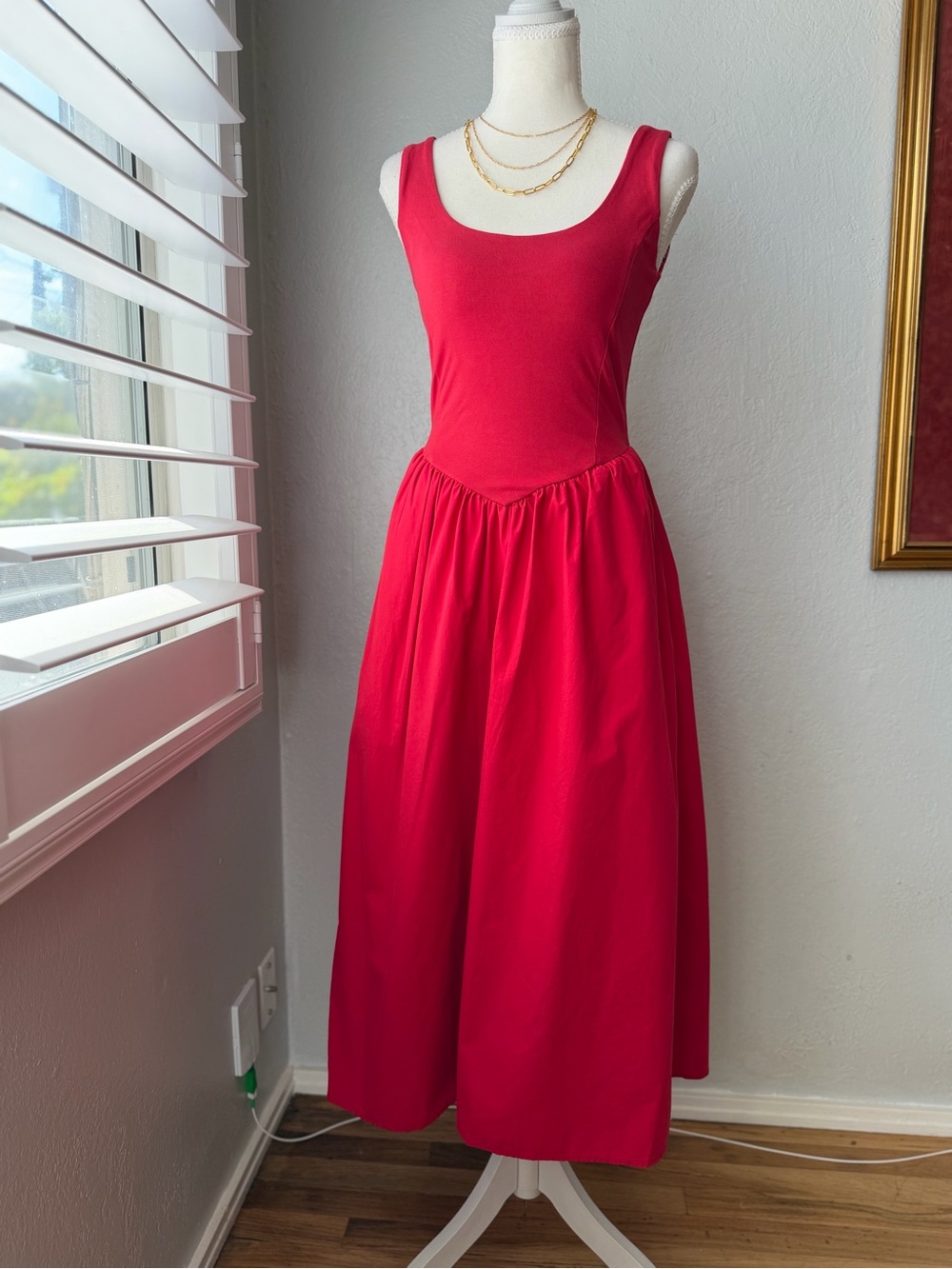 39- NWT Anthropologie Nation LA Fiona Sleeveless Red Maxi Dress - Small